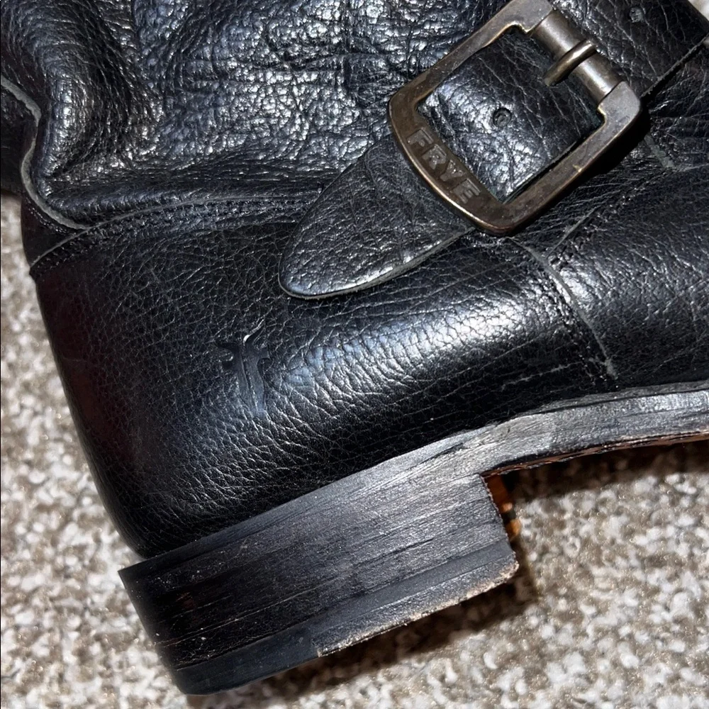 Frye Black Leather Ankle Booties with Buckles - Picture 16 of 16